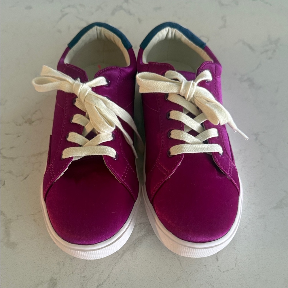J. Crew - Crew Cuts Fuchsia Satin Lace Up Sneakers - Kids Size 5